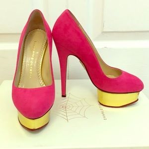 Charlotte Olympia Sweet Dolly Hot Pink Pumps!